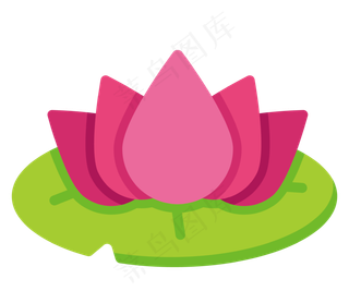 漂亮荷花卡通植物