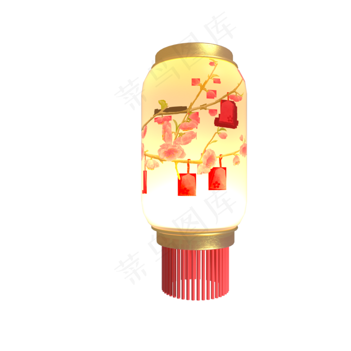 春节元宵节传统发光灯笼,免抠元素