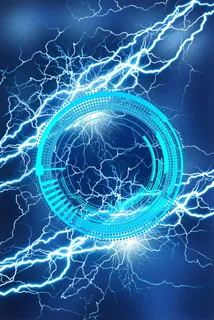 蓝色灯光闪电狂欢平面广告