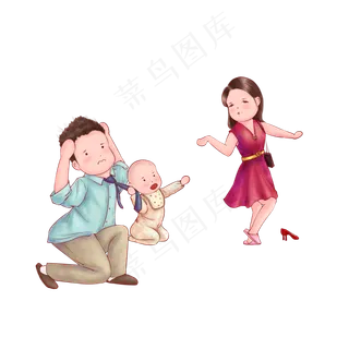 妇女节3.8节年轻辣妈美妆买衣服,免抠元素