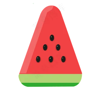 扁平风切块西瓜素材元素