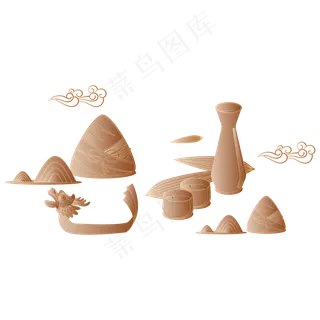 渐变端午节雄黄酒装饰