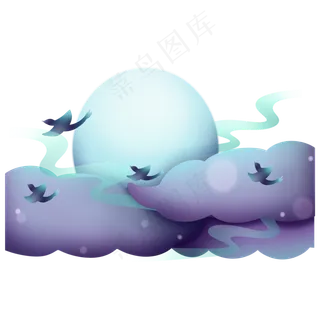 七夕梦幻剪纸风,免抠元素