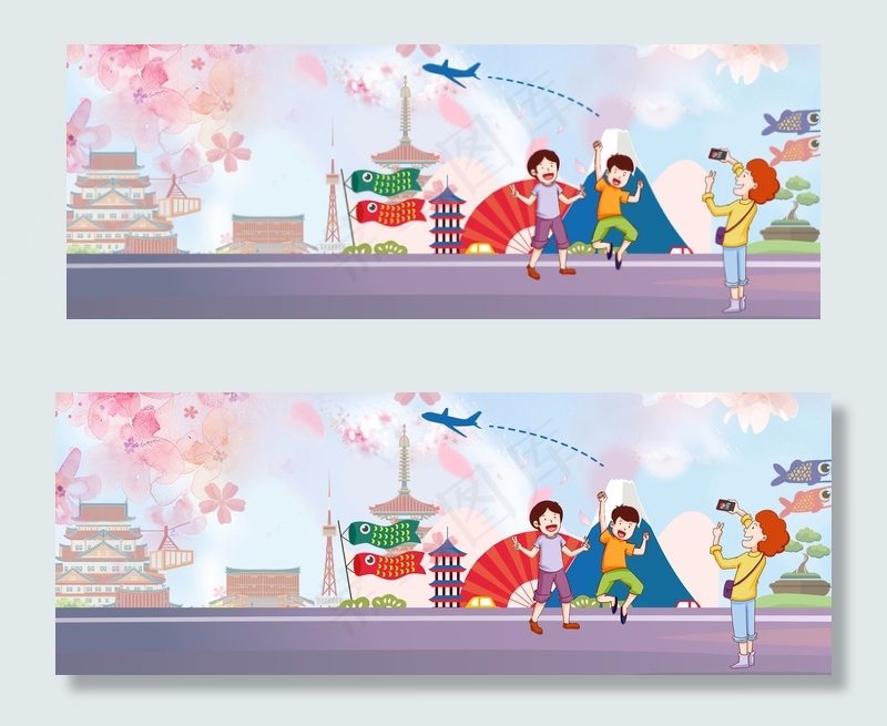 创意合成旅游背景