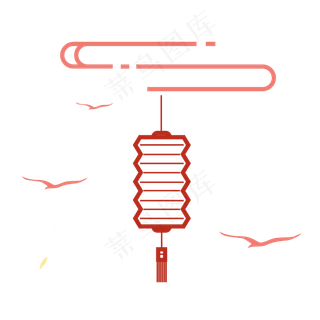 元宵节扁平化矢量红灯笼装饰,免抠元素