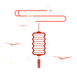 元宵节扁平化矢量红灯笼装饰,免抠元素