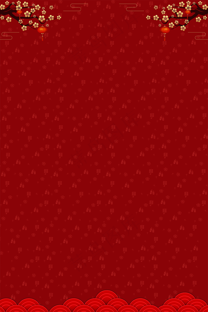 红色新年中国风纹理广告背景