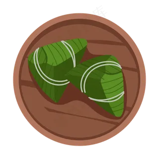 一盘粽子创意插图