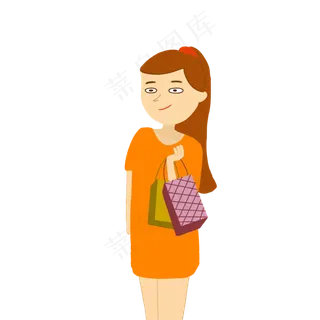 手绘卡通狂欢购物