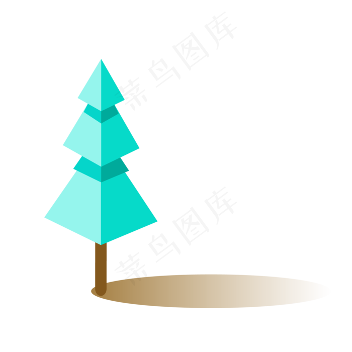 2.5D绿色植物小树矢量图