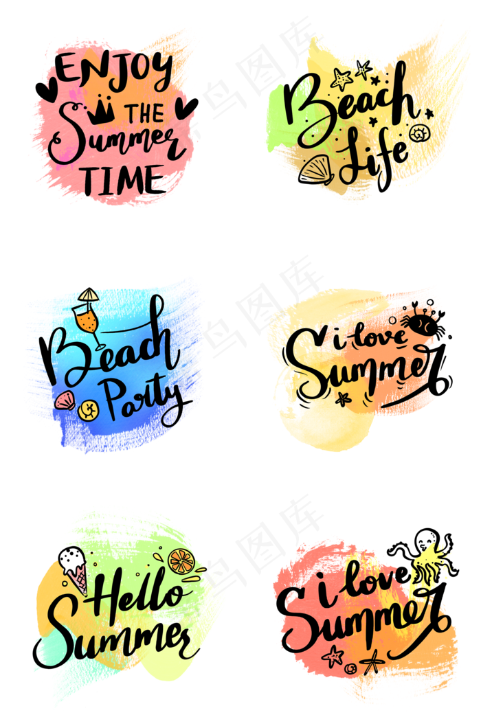 夏季英文装饰涂鸦组图2