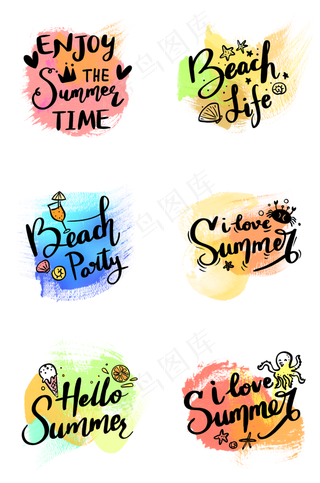 夏季英文装饰涂鸦组图2