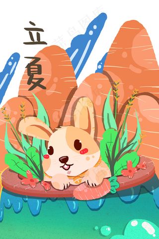 立夏节气夏季动物与植物配图