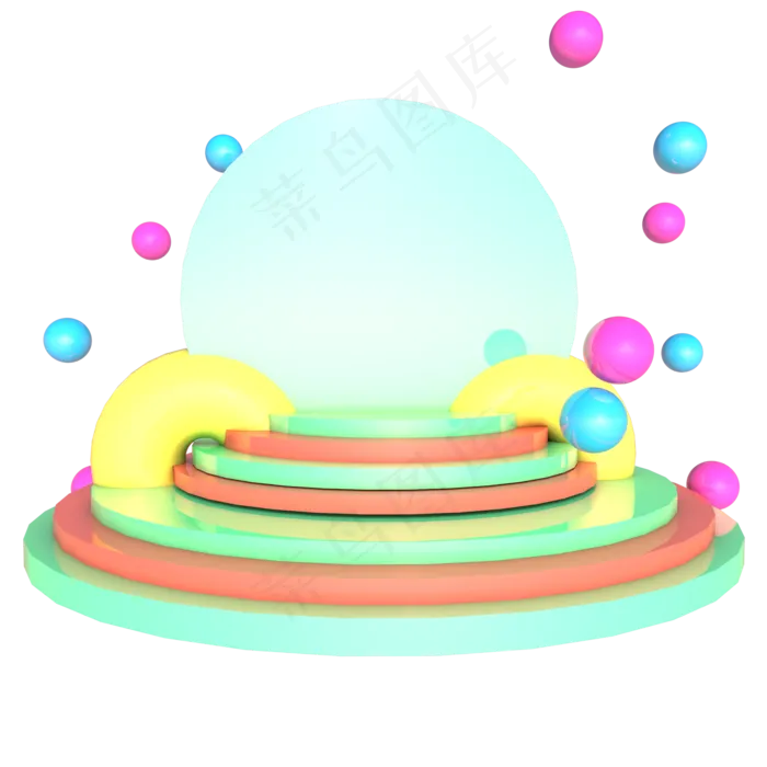 立体端午节浅绿色展台(2000*2000px 300 dpi )