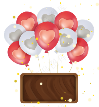 情人节红色心形气球