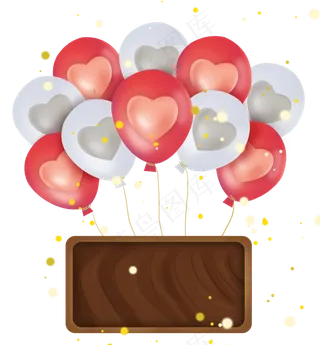 情人节红色心形气球