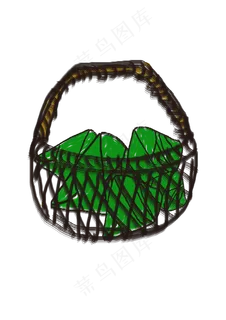 端午节篮子里的粽子手绘PNG素材