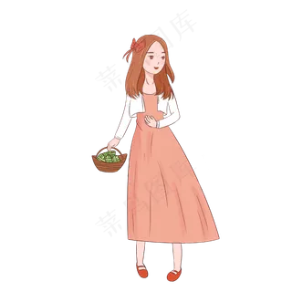 端午节拿着粽子的女孩小清新