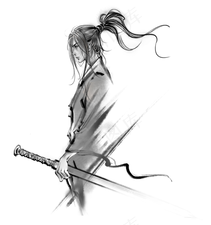 武侠中国风水墨黑白(2000X2134(DPI:300))psd模版下载
