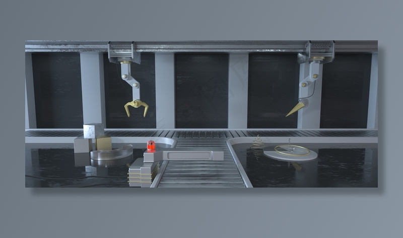 C4D全自动化智能工程场景海报