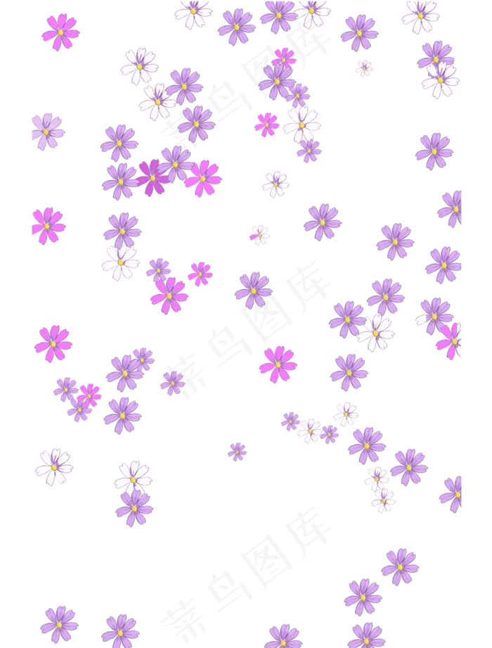 手绘雏菊花瓣粉紫色飘落漂浮矢量(1140X1500(DPI:72))psd模版下载