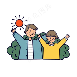 矢量免抠卡通可爱父亲节爸爸和女