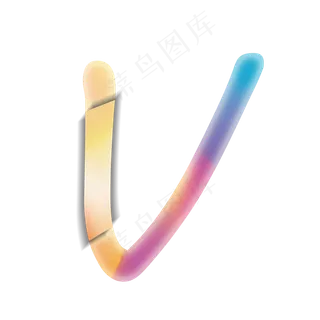 创意卡通渐变字母V