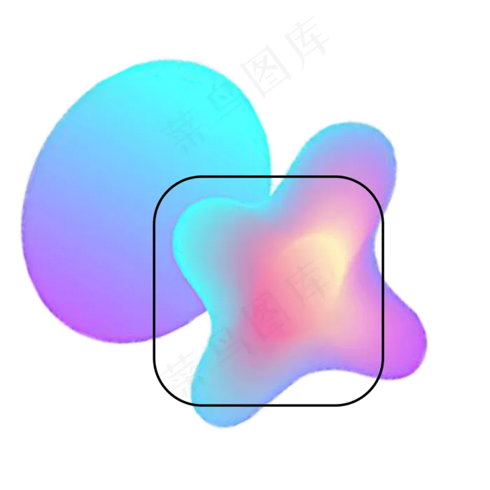 流体方框装饰素材(2000X2000(DPI:72))psd模版下载