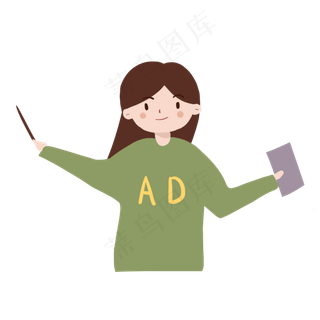 女神节各职业女性教师,免抠元素