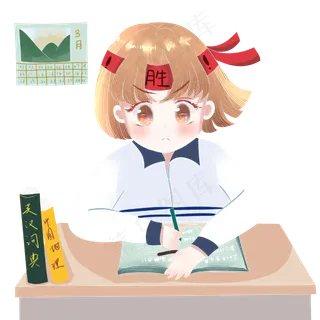 少女高考冲刺必胜做题复习PNG 少女高考冲刺必胜做题复习PNG