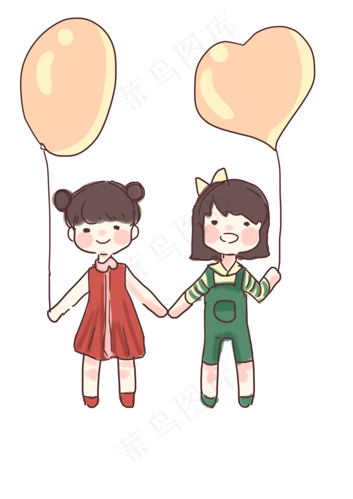 61儿童节气球小朋友