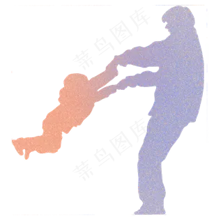 父亲节噪点渐变剪影