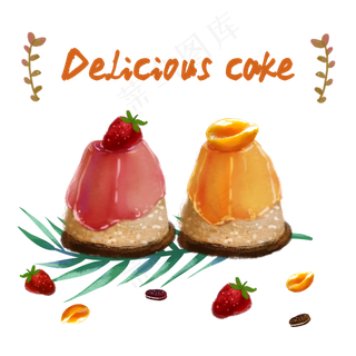 小清新水果蛋糕草莓黄桃果酱蛋糕