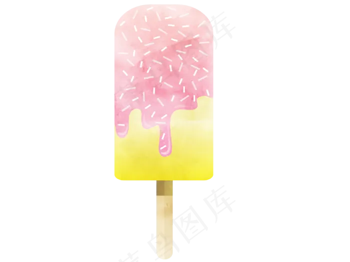 盛夏小清新水彩手绘冰淇淋(2000X2000(DPI:300))ai矢量模版下载