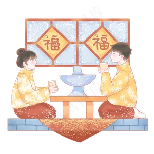 欢庆小年之吃火锅,免抠元素