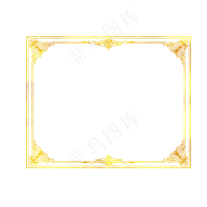复古欧式潮流烫金相框免抠图