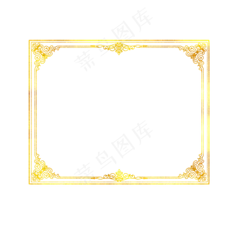 复古欧式潮流烫金相框免抠图