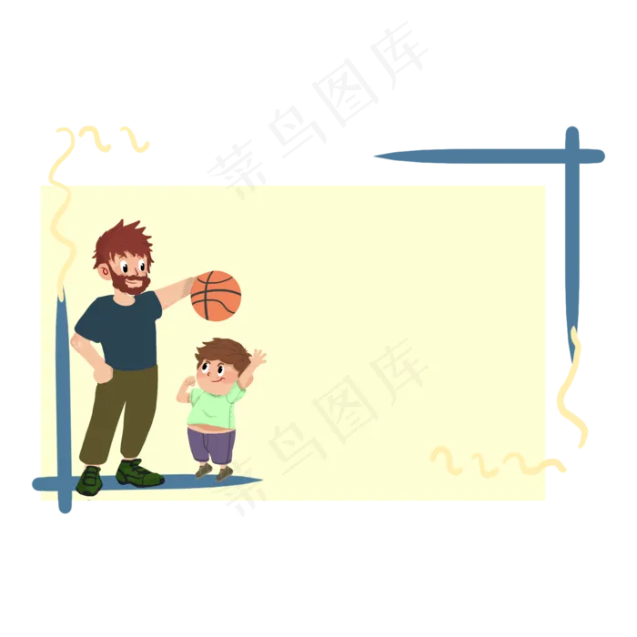 父亲节父亲教孩子打篮球(2000X2000(DPI:300))psd模版下载