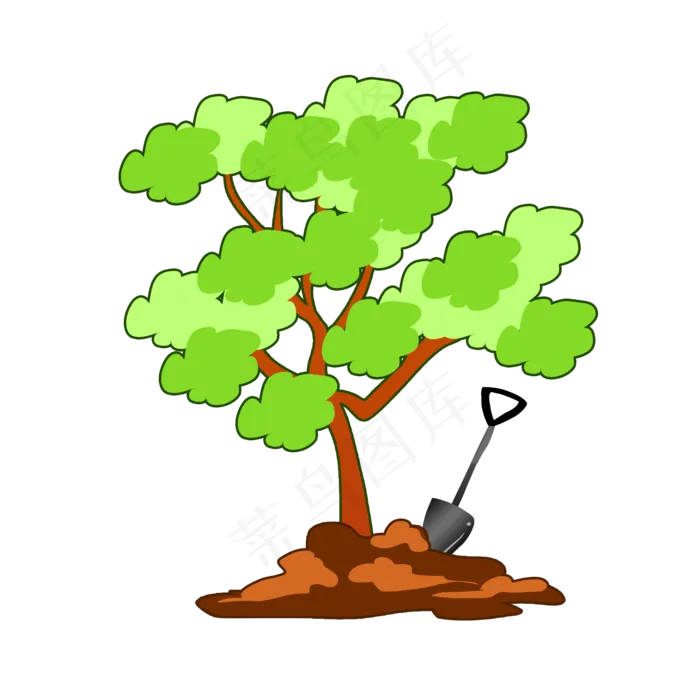 卡通手绘植树节树苗(2000X2000(DPI:300))psd模版下载