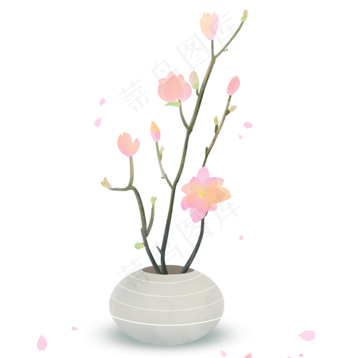 玉兰花摆件玉兰花树枝(2000X2000(DPI:72))psd模版下载