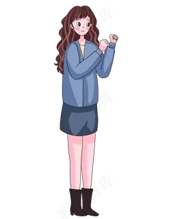 五四青年节办公人物卡通人物