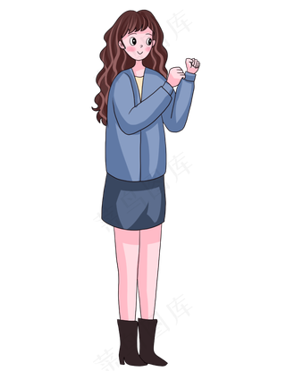 五四青年节办公人物卡通人物