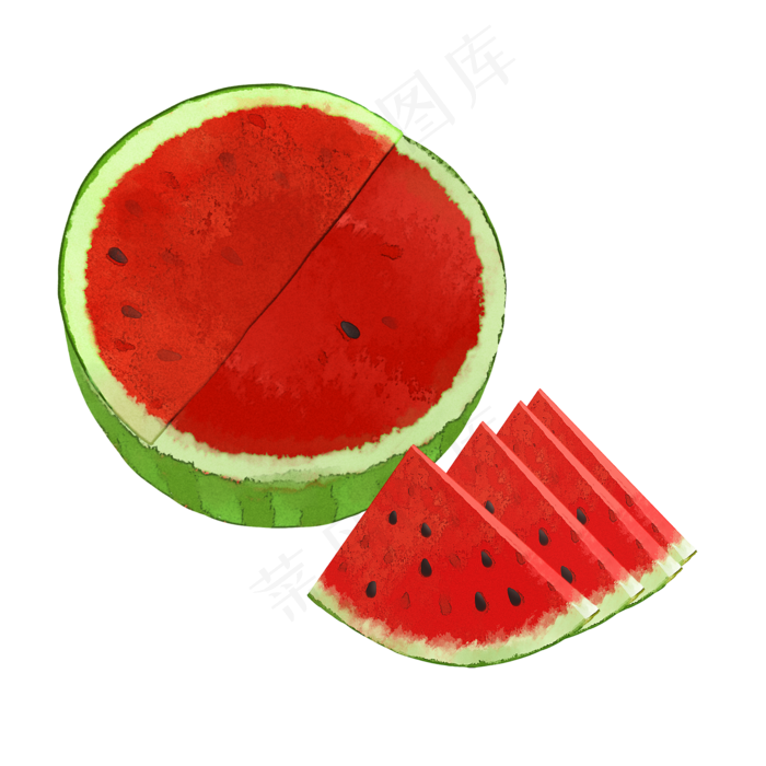 切开的西瓜夏季消暑水果(2000X2000(DPI:300))psd模版下载