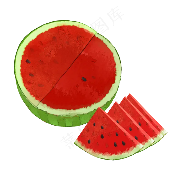 切开的西瓜夏季消暑水果(2000X2000(DPI:300))psd模版下载