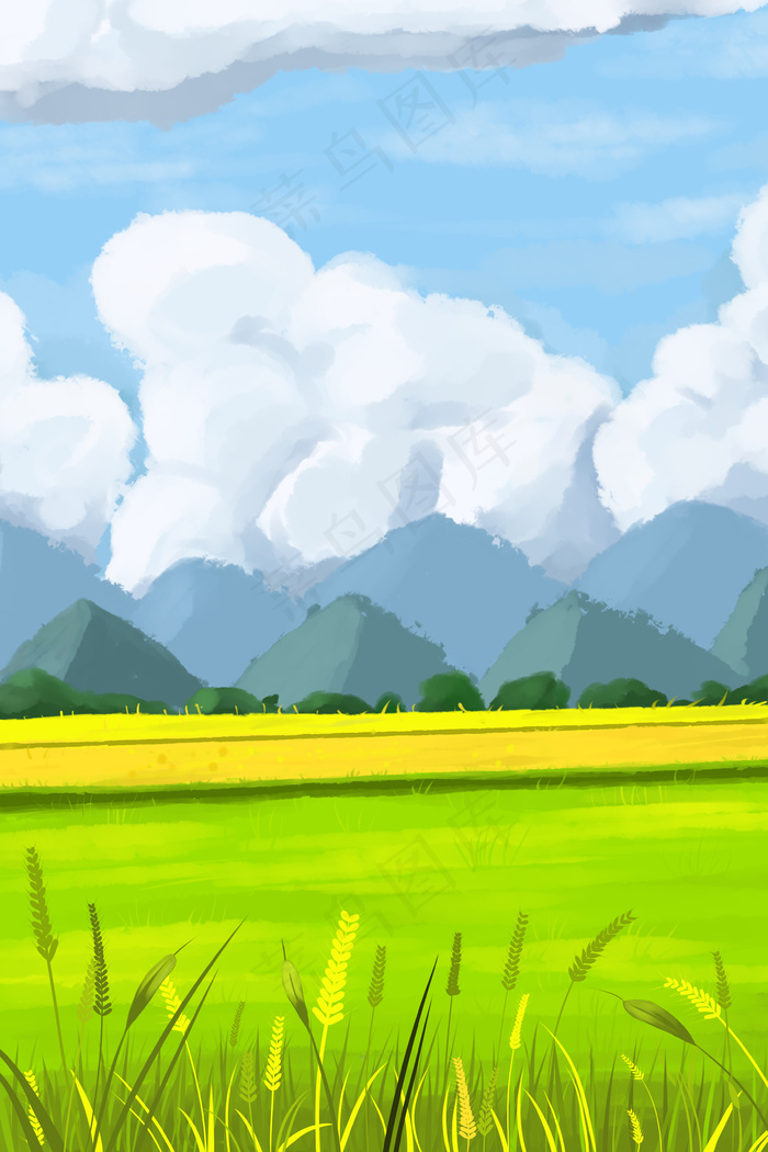 二十四节气小满夏日田园风景