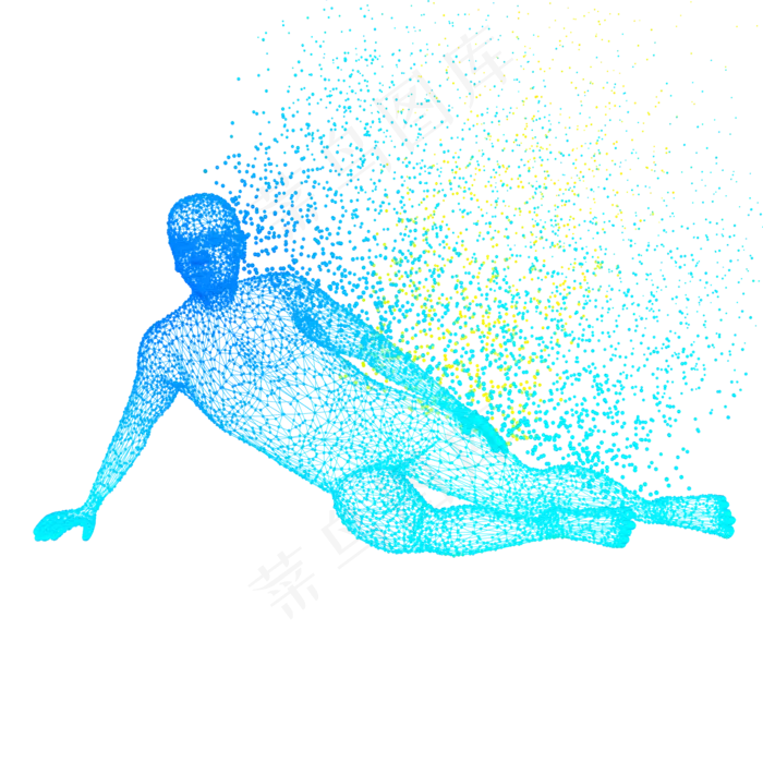 人体科技运动智能魔幻数据光点状,免抠元素(2000*2000px 300 dpi )