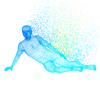 人体科技运动智能魔幻数据光点状,免抠元素