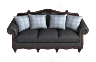 家居家居真皮欧式三人软沙发