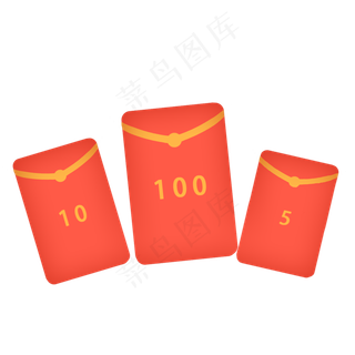 大红色信封优惠券,免抠元素