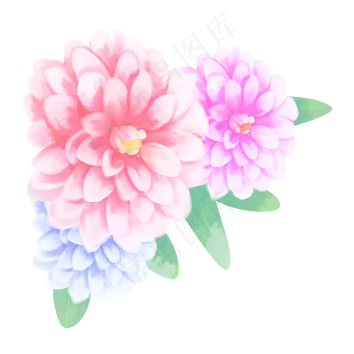 水彩植物花朵(2000X2000(DPI:300))psd模版下载